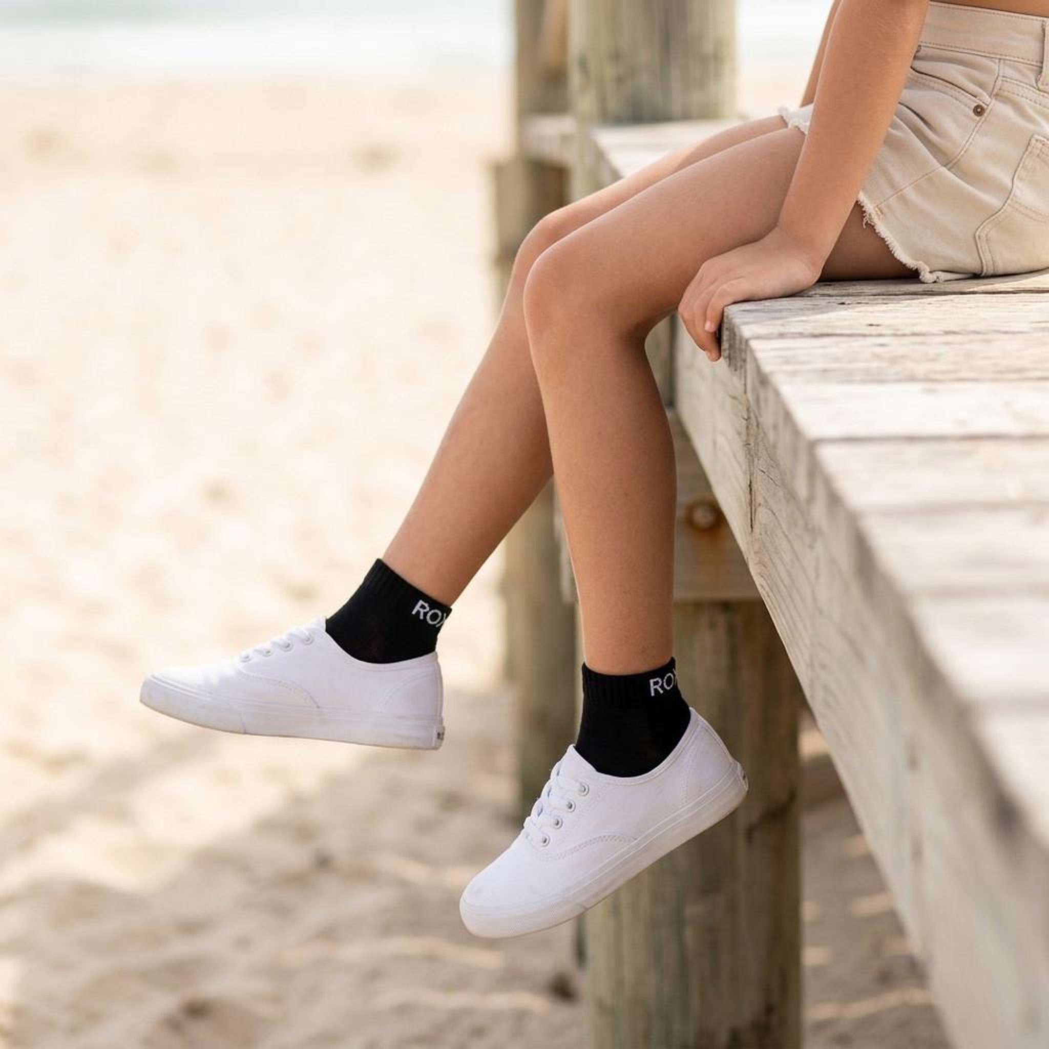 Voir la diapositive 3 : ROXY Roxy chaussettes fille quarter pack 6 - coton respirant