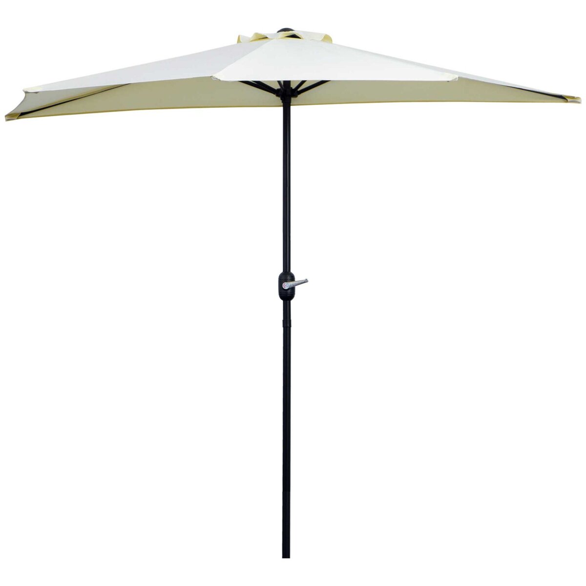 OUTSUNNY Demi parasol - parasol de balcon - ouverture fermeture manivelle - acier polyester haute densité crème