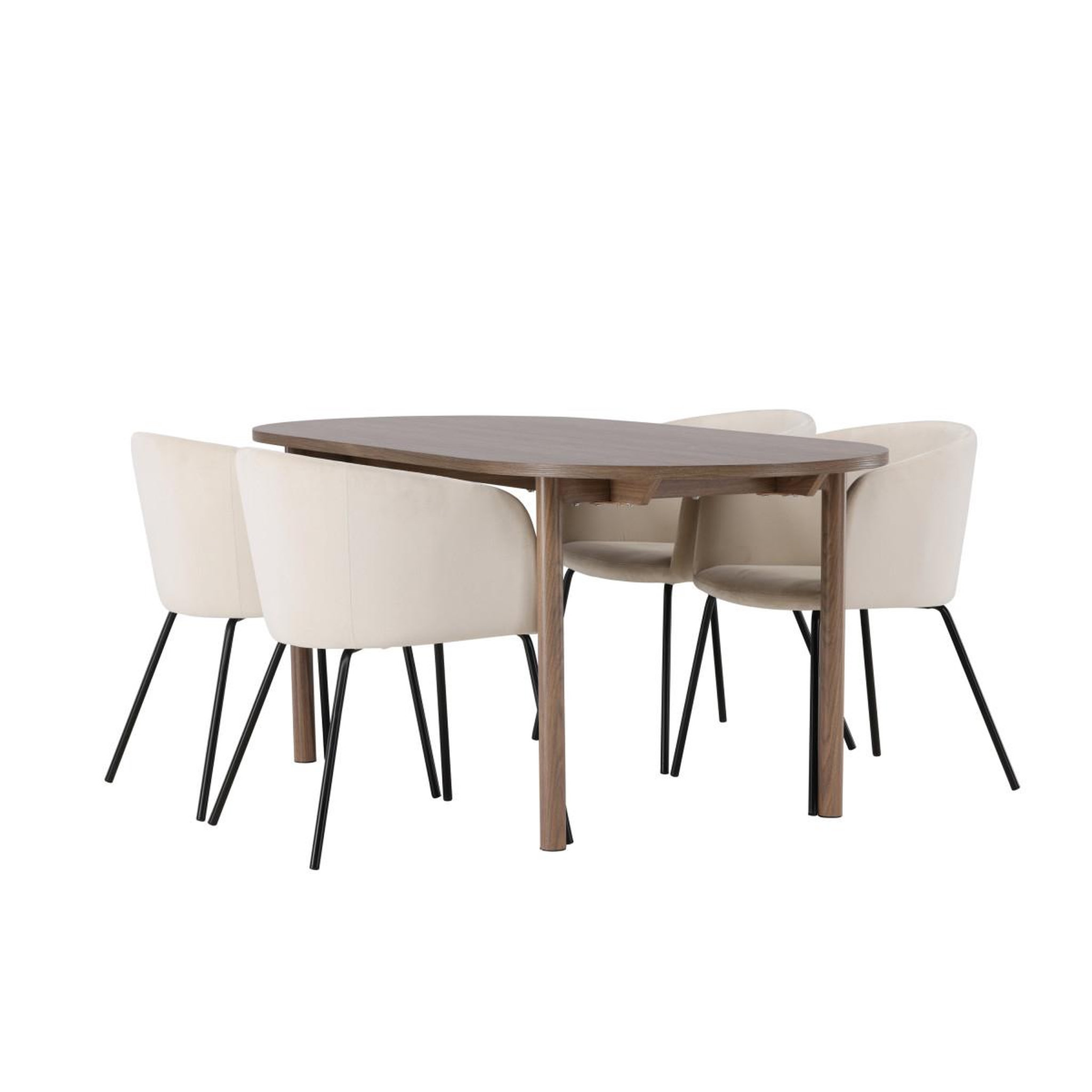 Voir la diapositive 4 : Paris Prix Ensemble table à manger & 4 chaises  andy & berit  180cm naturel & beige