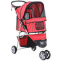 Voir la diapositive 1 : PAWHUT Poussette buggy pour chien chat animaux roue avant pivotante 360 degrés rouge