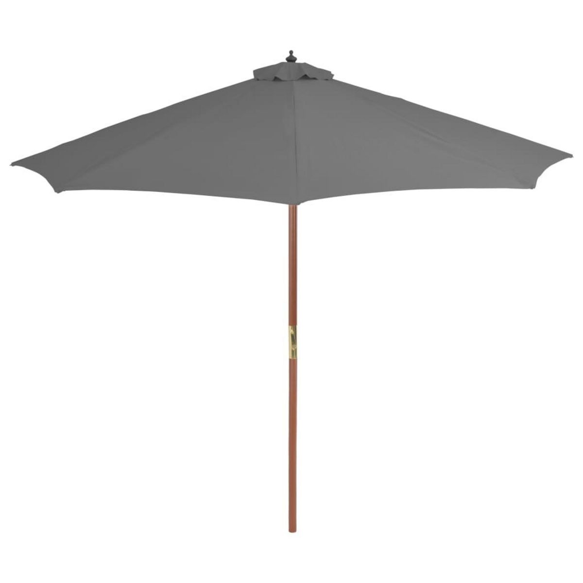 VIDAXL Parasol d'exterieur avec mat en bois 300 cm anthracite