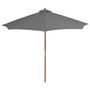Voir la diapositive 2 : VIDAXL Parasol d'exterieur avec mat en bois 300 cm anthracite