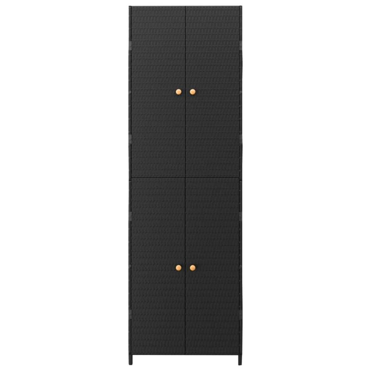 VIDAXL Armoire de rangement de jardin Noir 59x40x180 cm Resine tressee