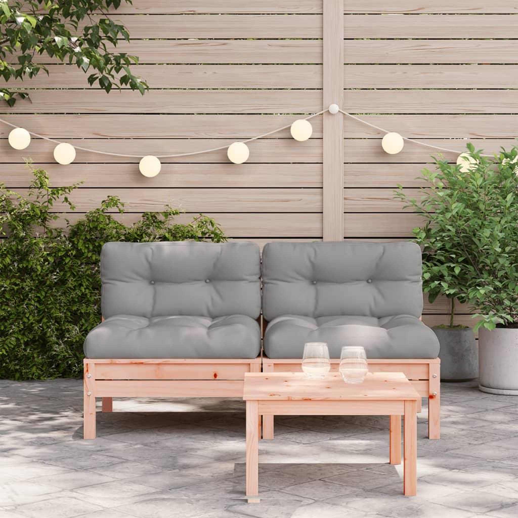 Voir la diapositive 3 : VIDAXL Canape de jardin sans accoudoirs et coussins 2 pcs bois douglas