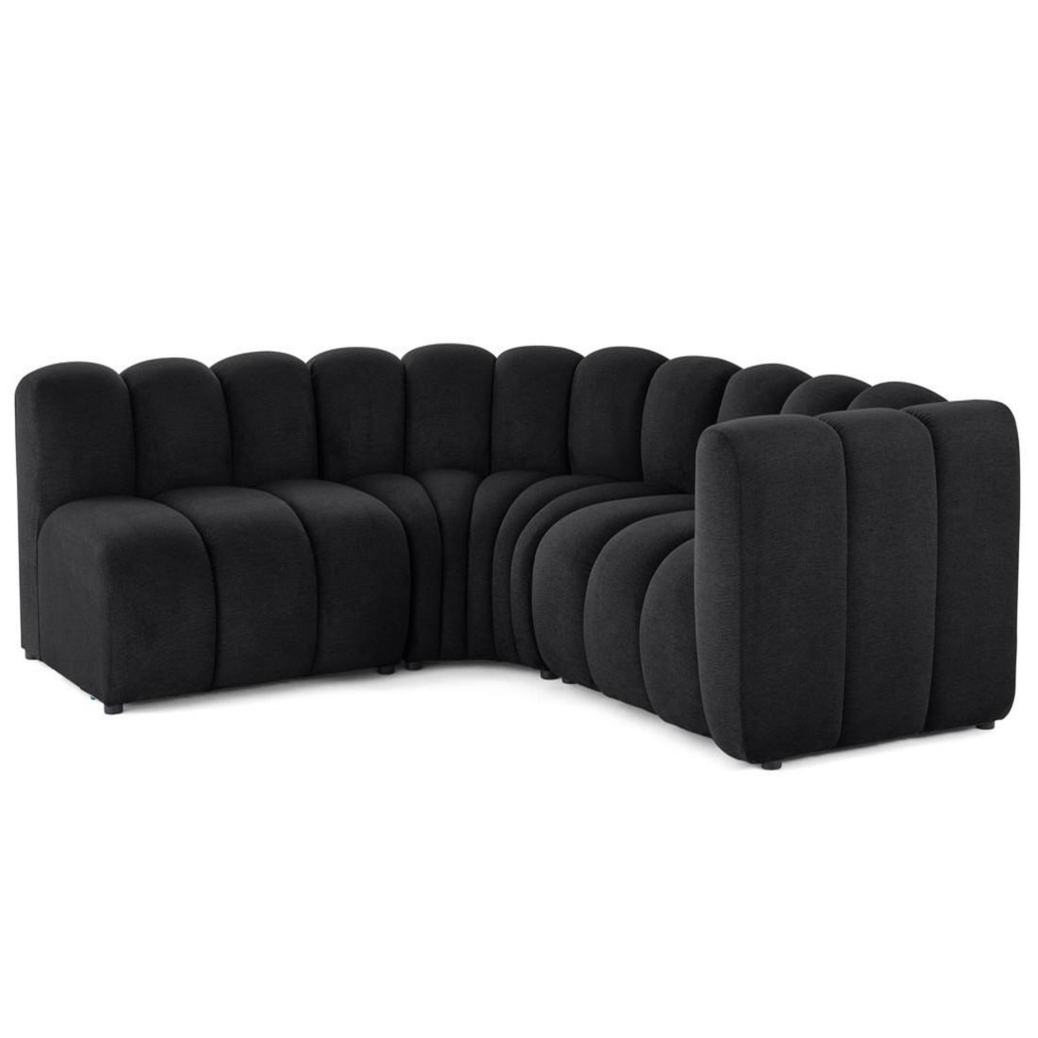 Voir la diapositive 5 : LISA DESIGN Debbie - canapé modulable d'angle gauche 4 places avec accoudoir en tissu texturé