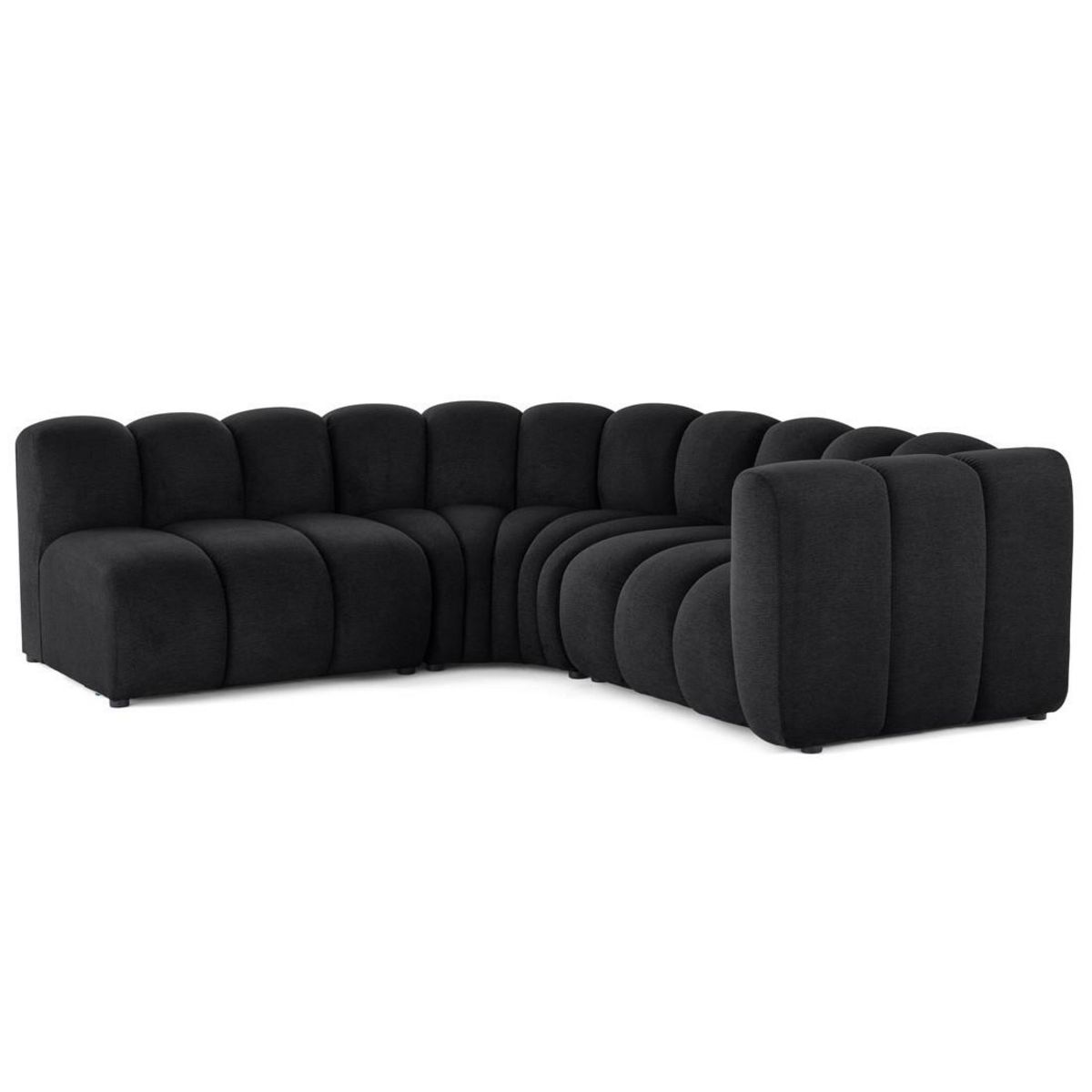 LISA DESIGN Debbie - canapé modulable d'angle gauche 4 places avec accoudoir en tissu texturé