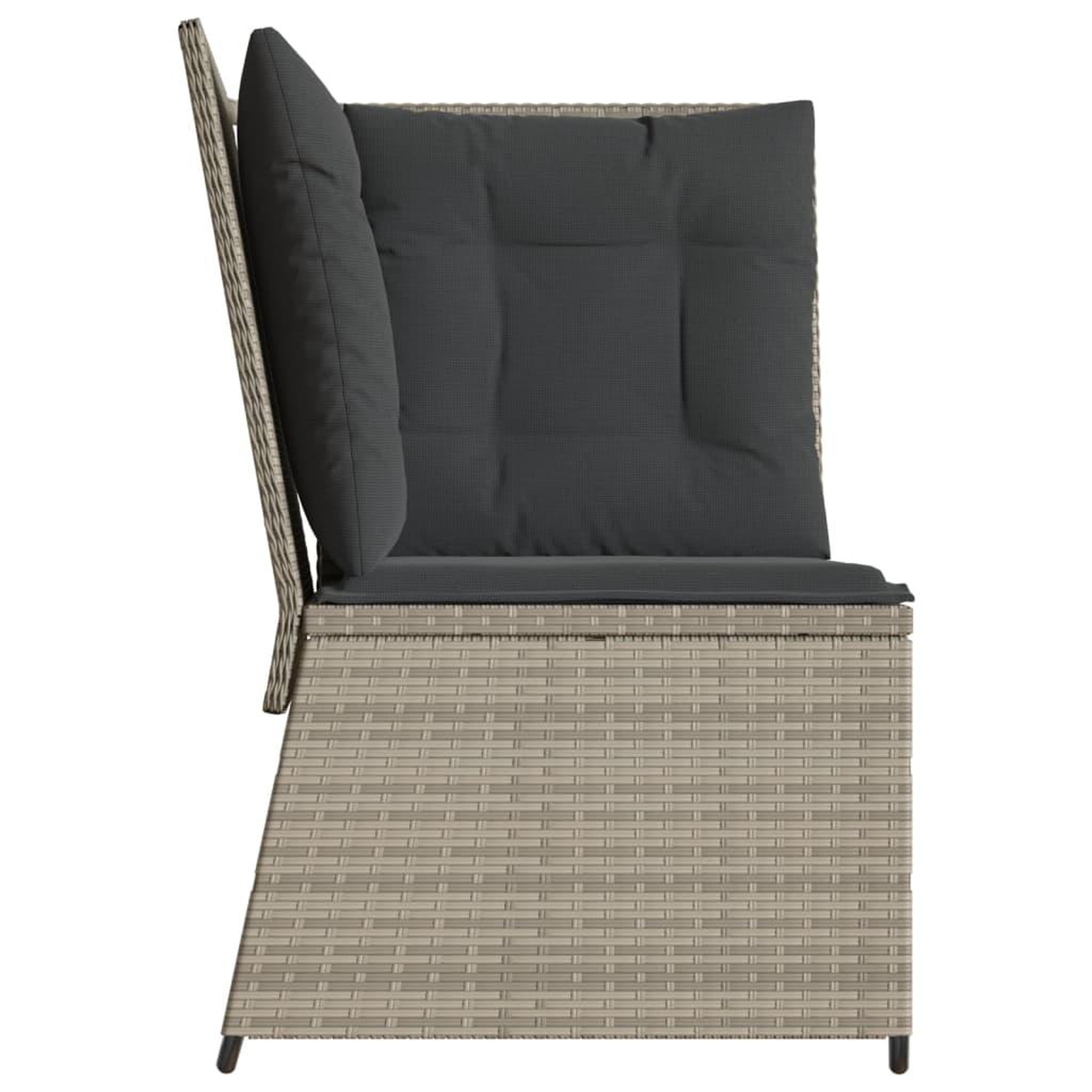 Voir la diapositive 5 : VIDAXL Canape d'angle de jardin et coussins gris clair resine tressee