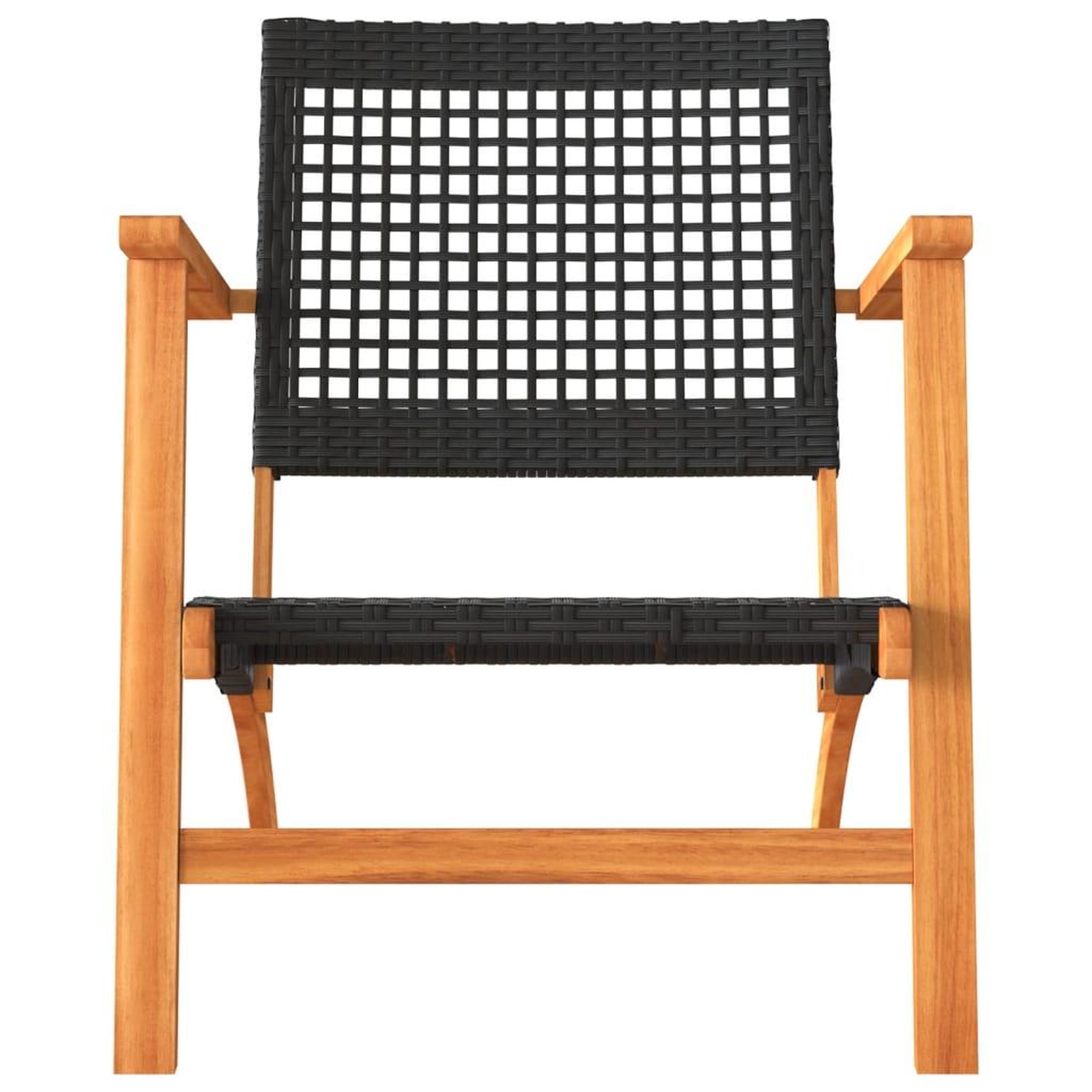Voir la diapositive 5 : VIDAXL Chaises de jardin lot de 2 noir resine tressee et bois d'acacia