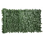 OUTSUNNY Haie Artificiel Brise-Vue décoration Rouleau 3L x 1H m Feuillage réaliste Anti-UV Vert Foncé