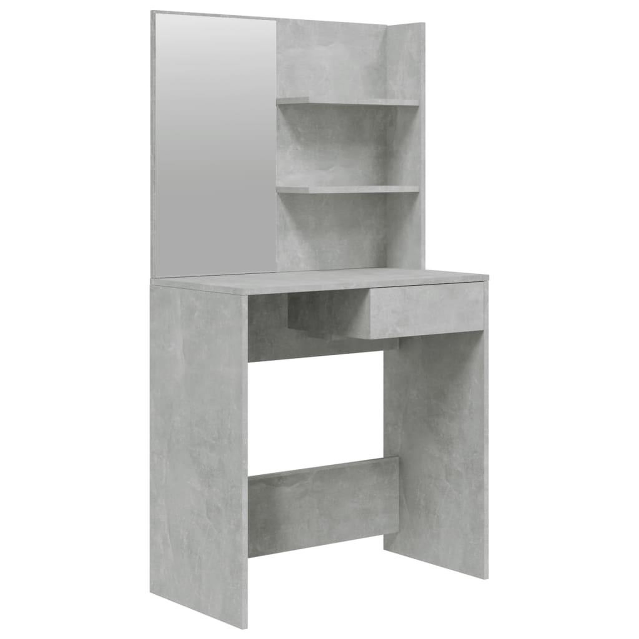 Voir la diapositive 2 : VIDAXL Coiffeuse avec miroir Gris beton 74,5x40x141 cm