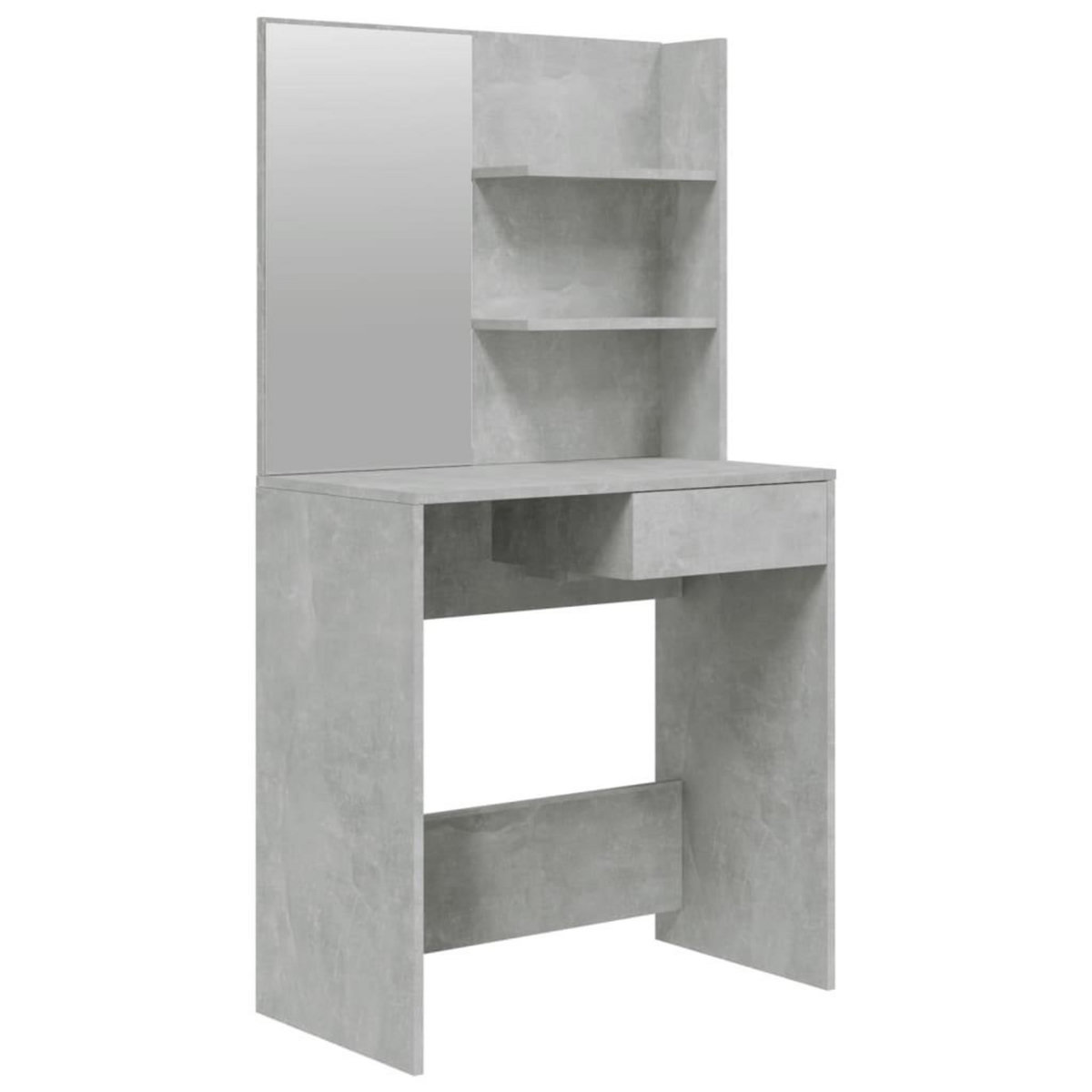 VIDAXL Coiffeuse avec miroir Gris beton 74,5x40x141 cm