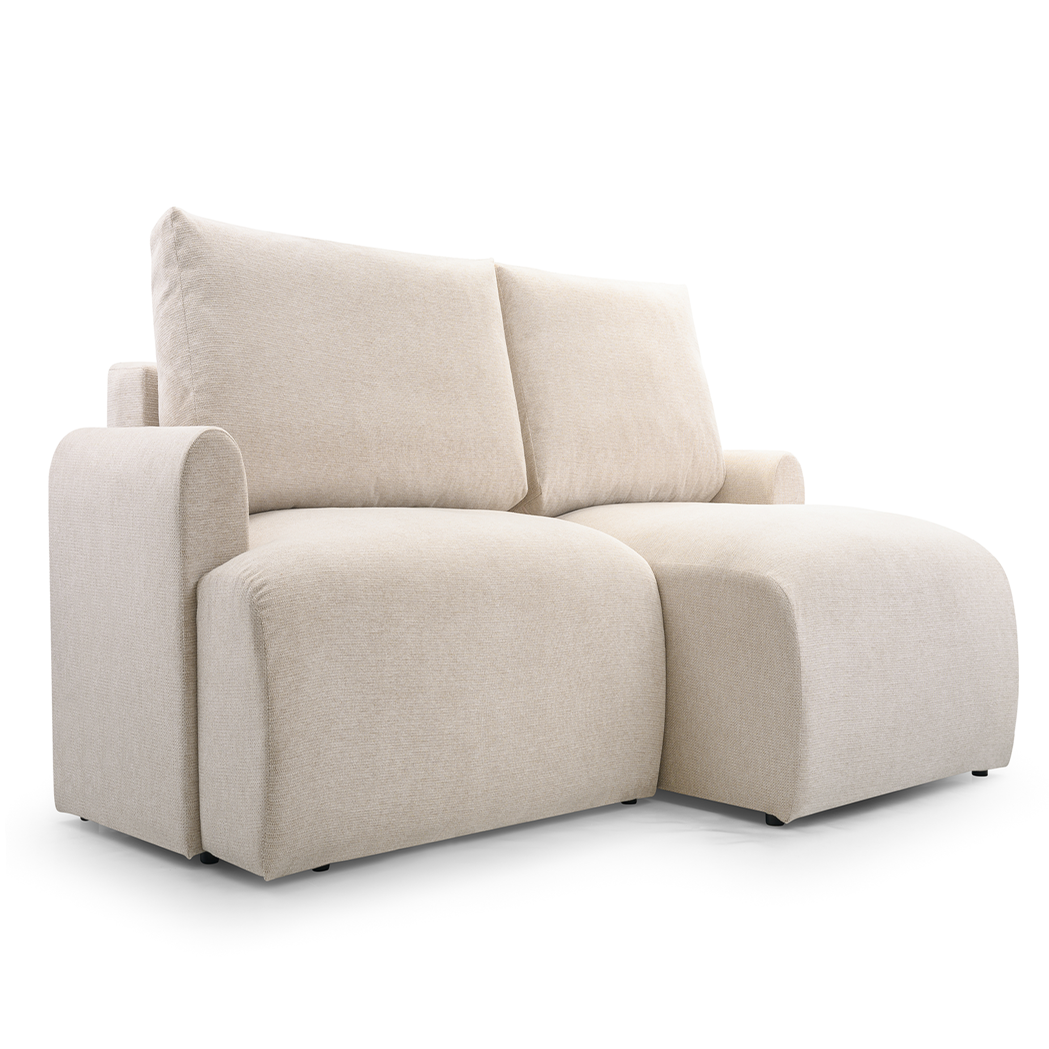 Voir la diapositive 6 : CASANOVA PARIS Raphaelle - canapé d'angle convertible tissu lisse 4 places droit