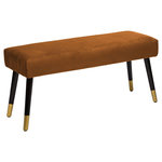 ATMOSPHERA Banc en Polyester effet velours Salomé. Coloris disponibles : Noir