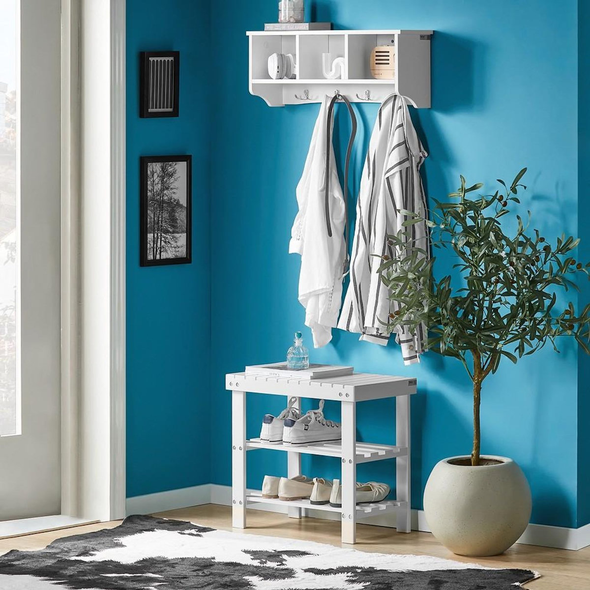 SOBUY SoBuy - Banc de rangement à chaussures avec 2 étagères - Nordique - FSR02-K