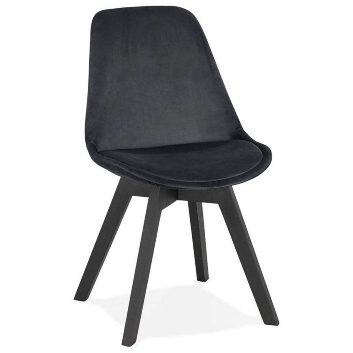 Paris Prix Chaise Design Velours & Bois  Pady  85cm Noir