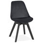 Voir la diapositive 1 : Paris Prix Chaise Design Velours & Bois  Pady  85cm Noir
