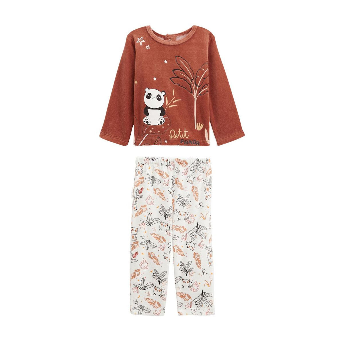 Petit Béguin Pyjama enfant 2 pièces en velours Maloueg