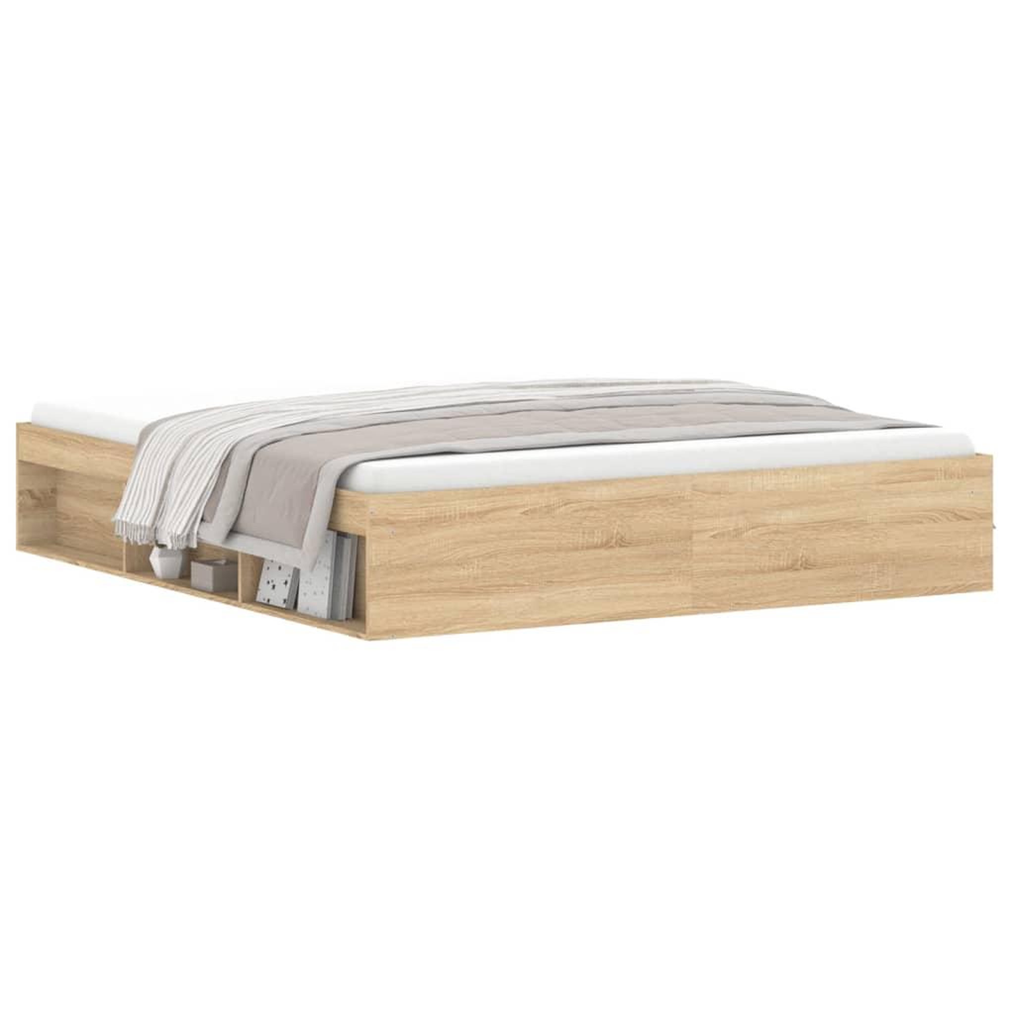 Voir la diapositive 3 : VIDAXL Cadre de lit sans matelas chene sonoma 180x200 cm