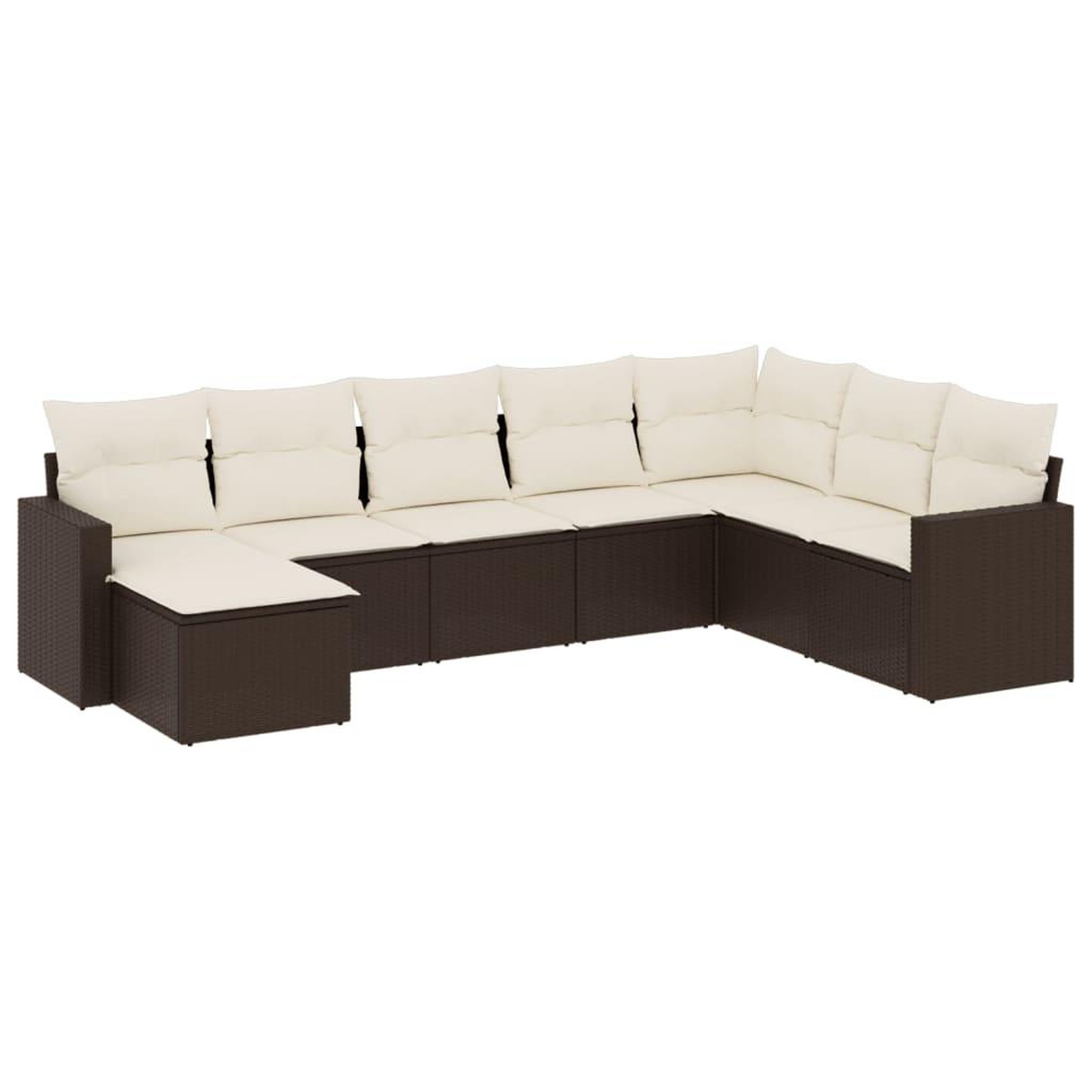 Voir la diapositive 2 : VIDAXL Salon de jardin 8 pcs avec coussins marron resine tressee