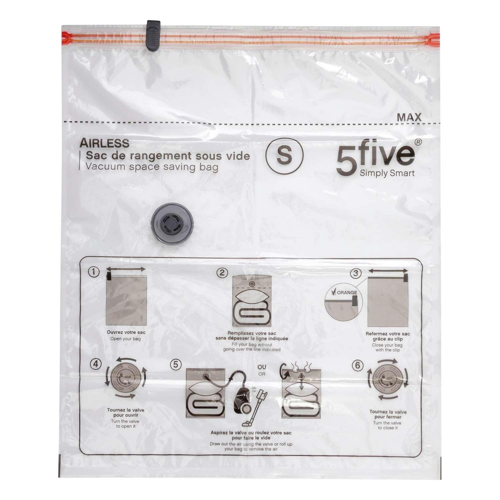 Voir la diapositive 2 : FIVE Housse de rangement sous-vide taille s
