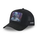 CAPSLAB Casquette homme trucker en suedine finitions premium Marvel Panther. Coloris disponibles : Noir