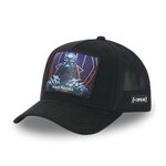 CAPSLAB Casquette homme trucker en suedine finitions premium Marvel Panther. Coloris disponibles : Noir