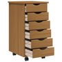 Voir la diapositive 3 : VIDAXL Armoire roulante avec tiroirs MOSS bois de pin marron miel