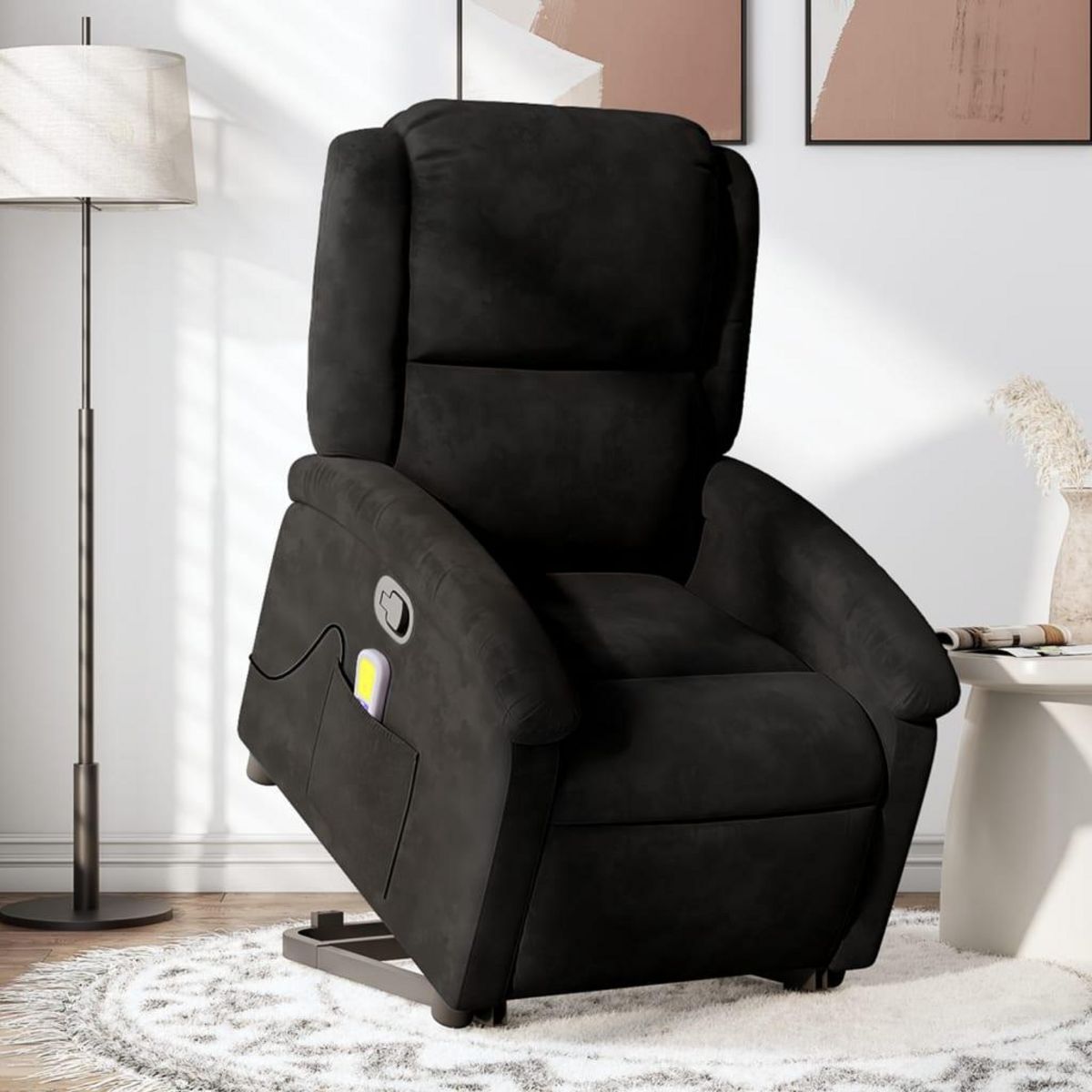 VIDAXL Fauteuil de massage inclinable Noir Velours