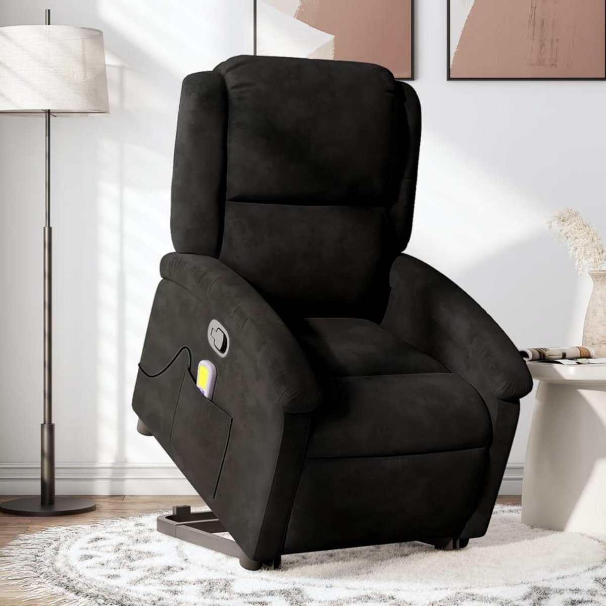 VIDAXL Fauteuil de massage inclinable Noir Velours