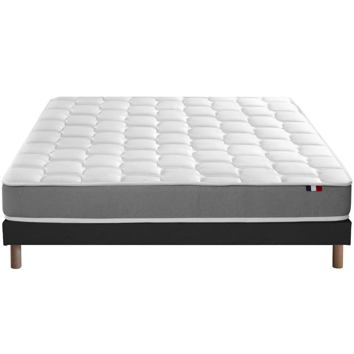 IDLITERIE Ensemble matelas mémoire de forme et mousse HR ZENITH avec sommier - confort français