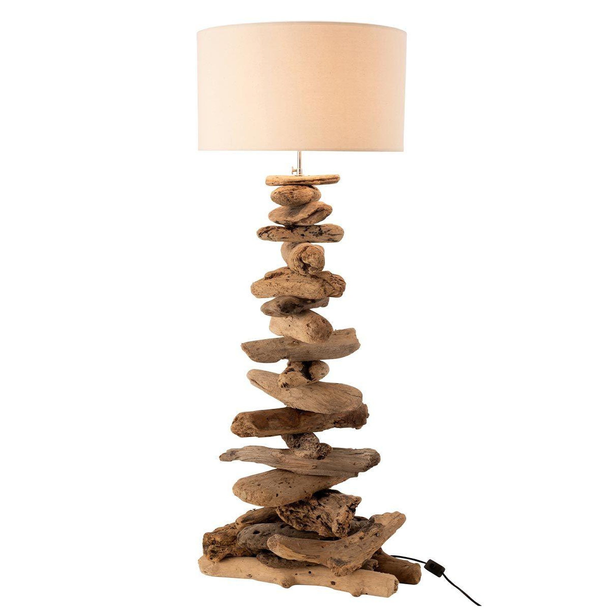 Voir la diapositive 2 : J-LINE Lampe à poser design  bois flotté  90cm naturel