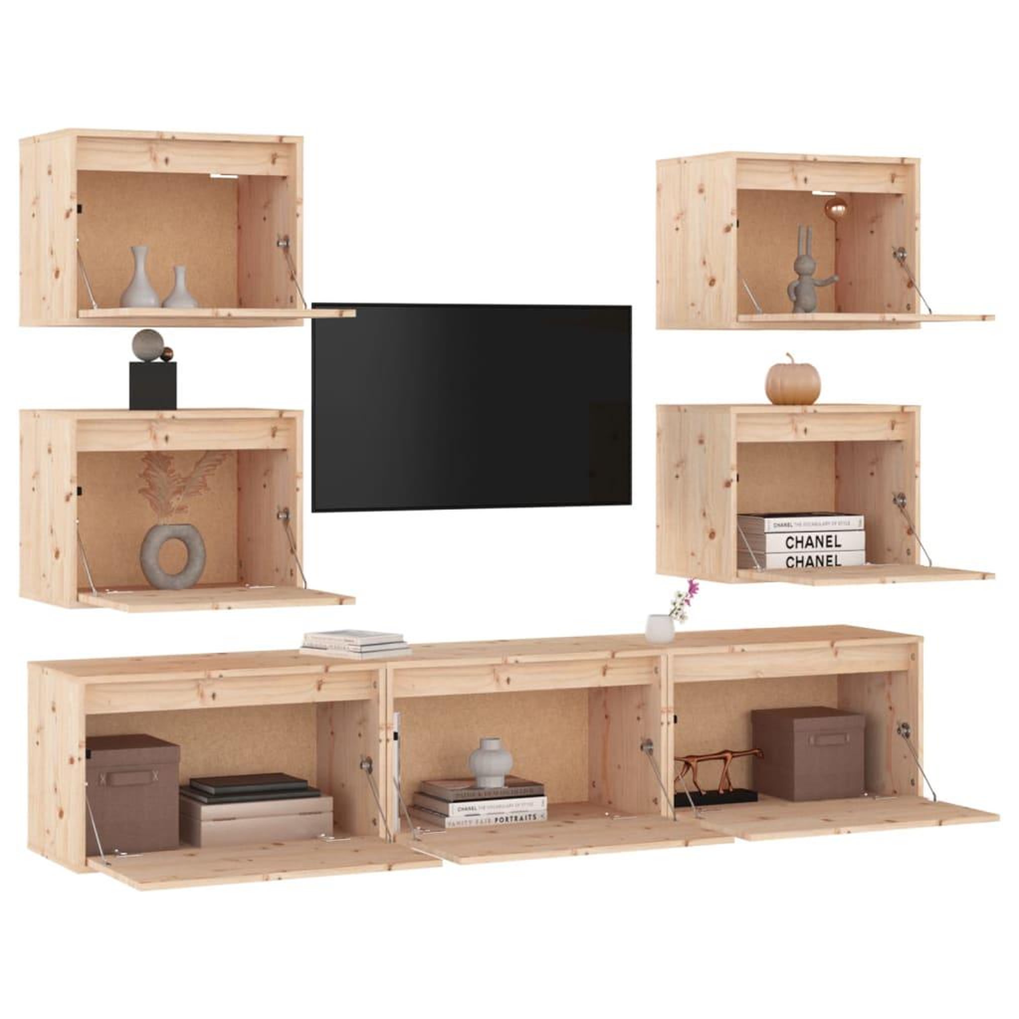 Voir la diapositive 4 : VIDAXL Meubles TV 7 pcs Bois massif de pin