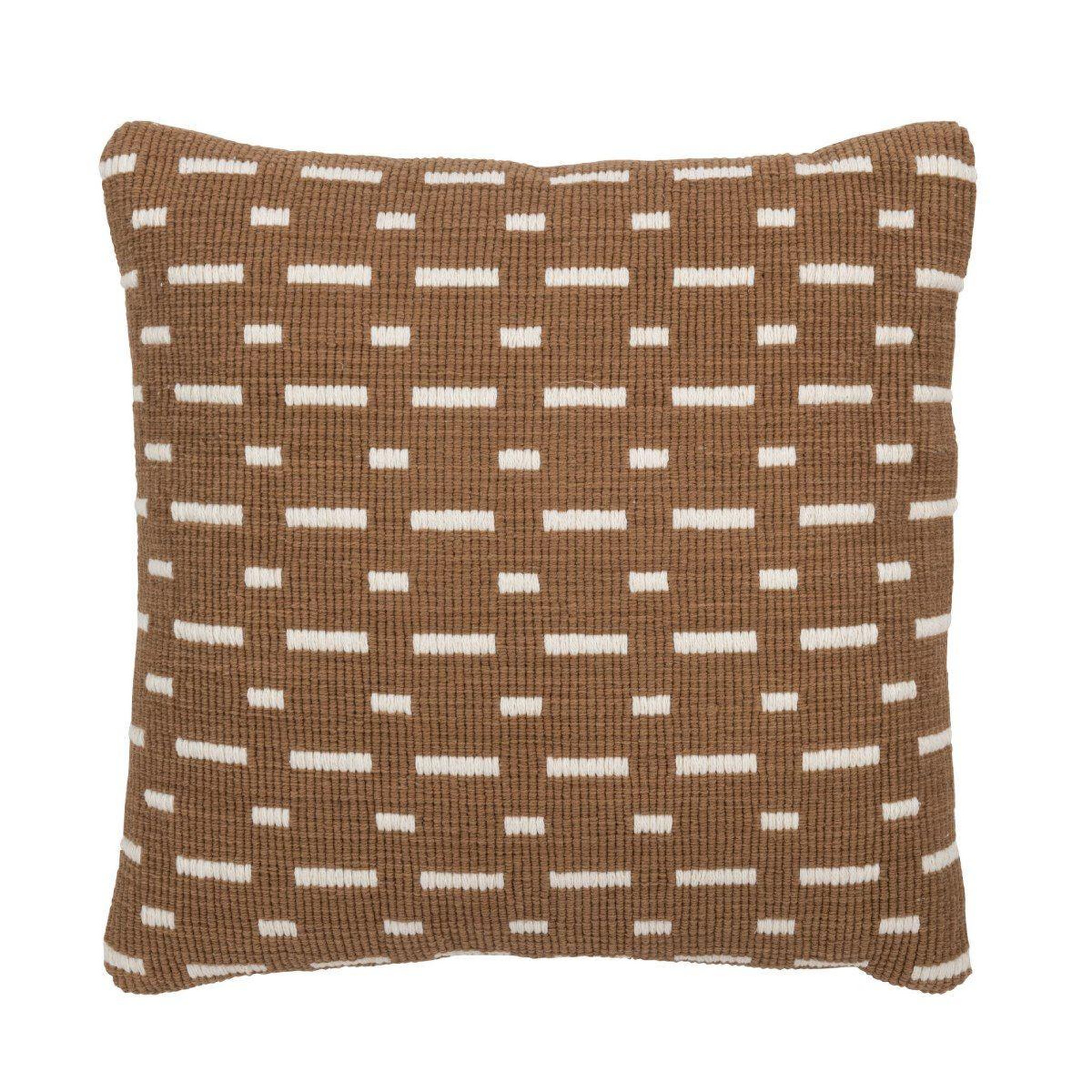 J-LINE Coussin déco  traits  45x45cm marron