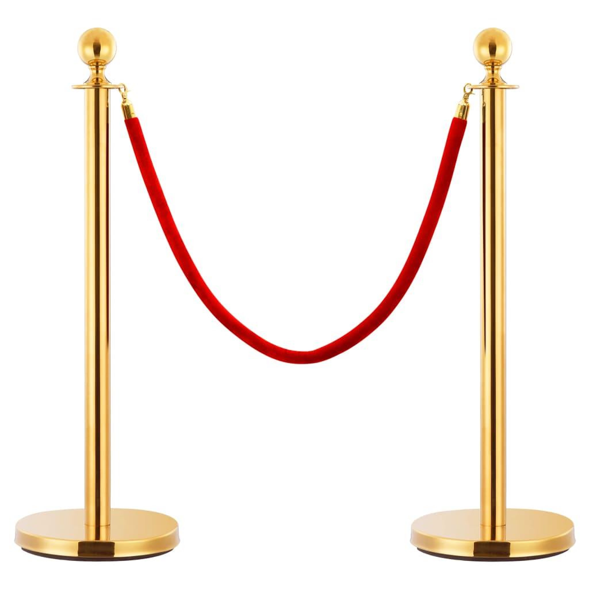 Voir la diapositive 2 : VIDAXL Jeu de barrieres de file d'attente VIP 3 pcs Inox Dore