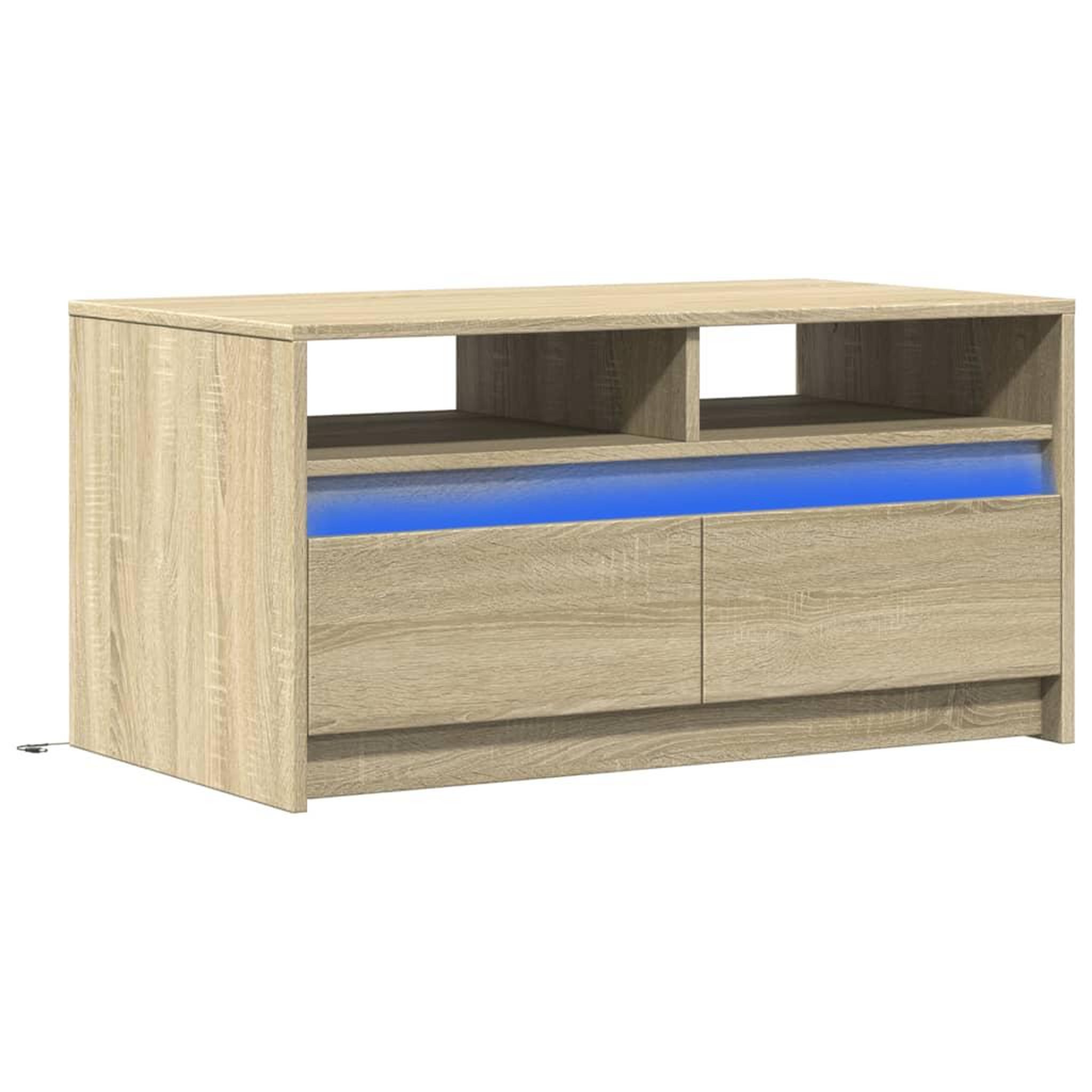 Voir la diapositive 3 : VIDAXL Table basse avec lumieres LED chene sonoma bois d'ingenierie