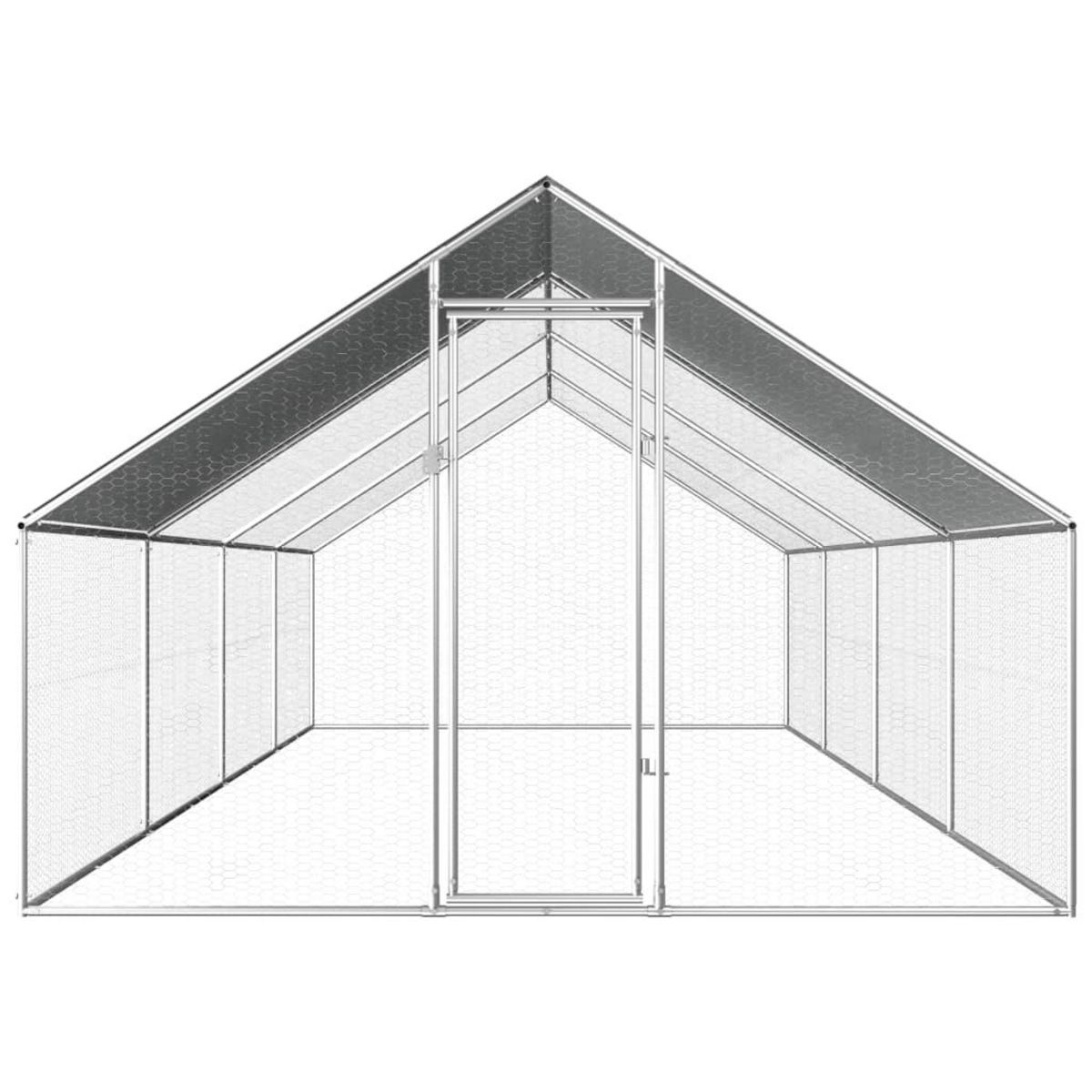 VIDAXL Poulailler d'exterieur 2,75 x 8 x 1,92 m Acier galvanise