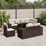 Voir la diapositive 1 : VIDAXL Salon de jardin avec coussins 9 pcs marron resine tressee