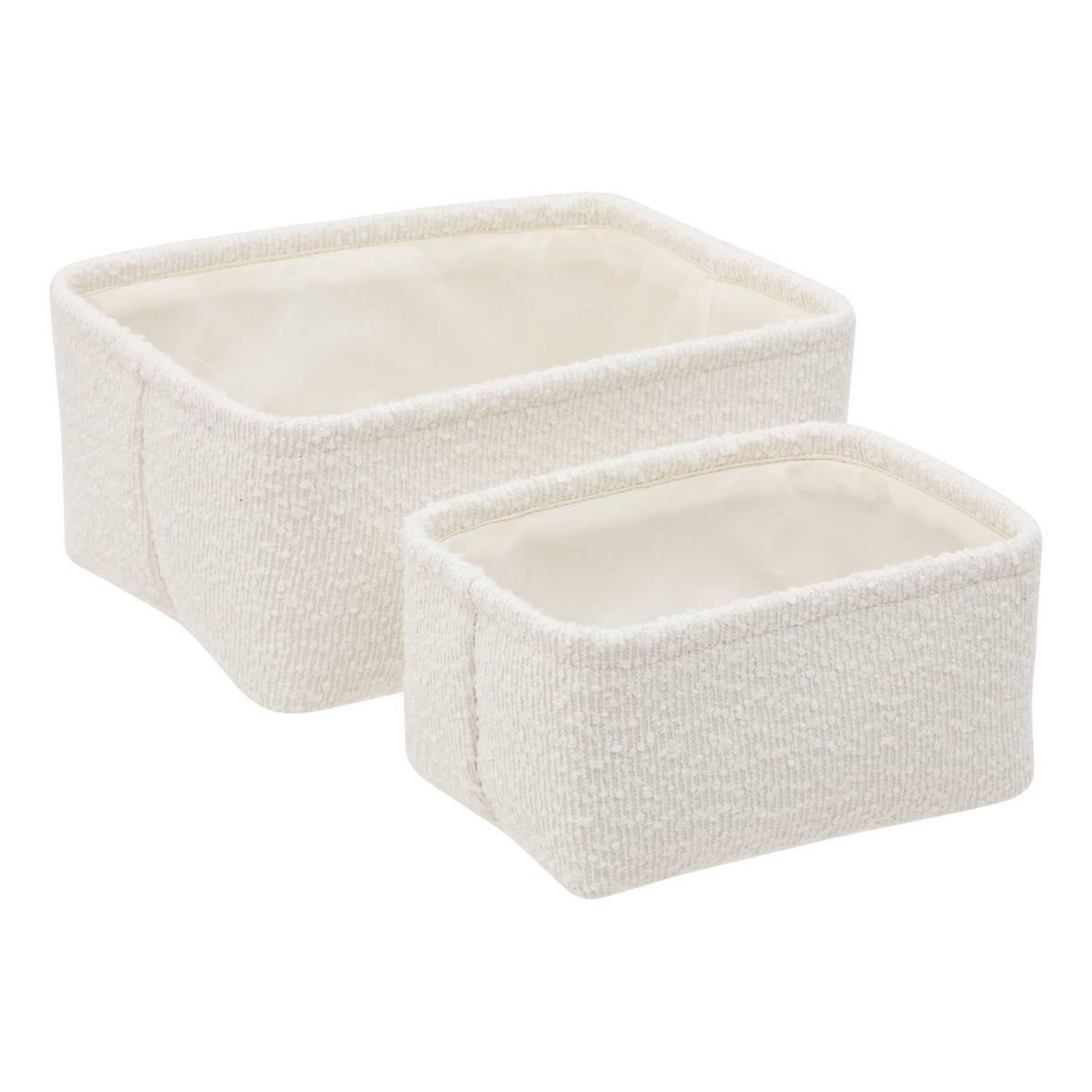 FIVE Lot de 2 paniers de rangement bouclette  yla  26cm blanc