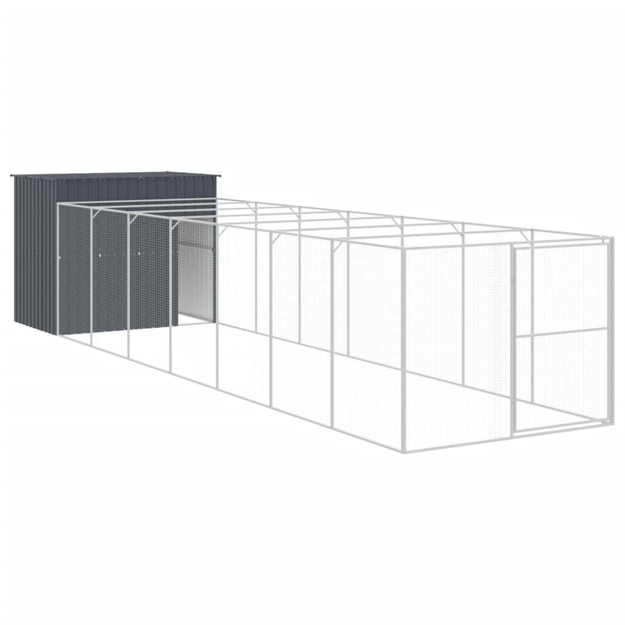 Voir la diapositive 2 : VIDAXL Niche pour chien avec cour anthracite 214x865x181 cm