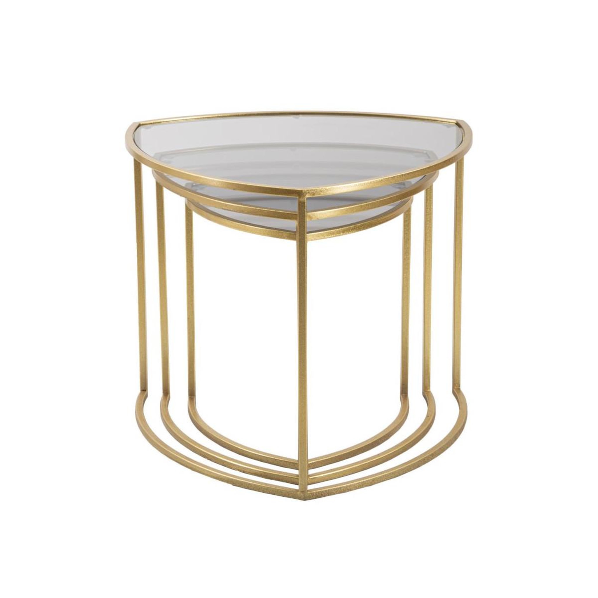 Voir la diapositive 3 : Paris Prix Lot de 3 tables basses  triangle  60cm or
