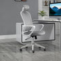 Voir la diapositive 2 : VINSETTO Fauteuil de bureau ergonomique en velours - 63 x 64 x 118-128 cm - gris clair