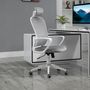 Voir la diapositive 2 : VINSETTO Fauteuil de bureau ergonomique en velours - 63 x 64 x 118-128 cm - gris clair