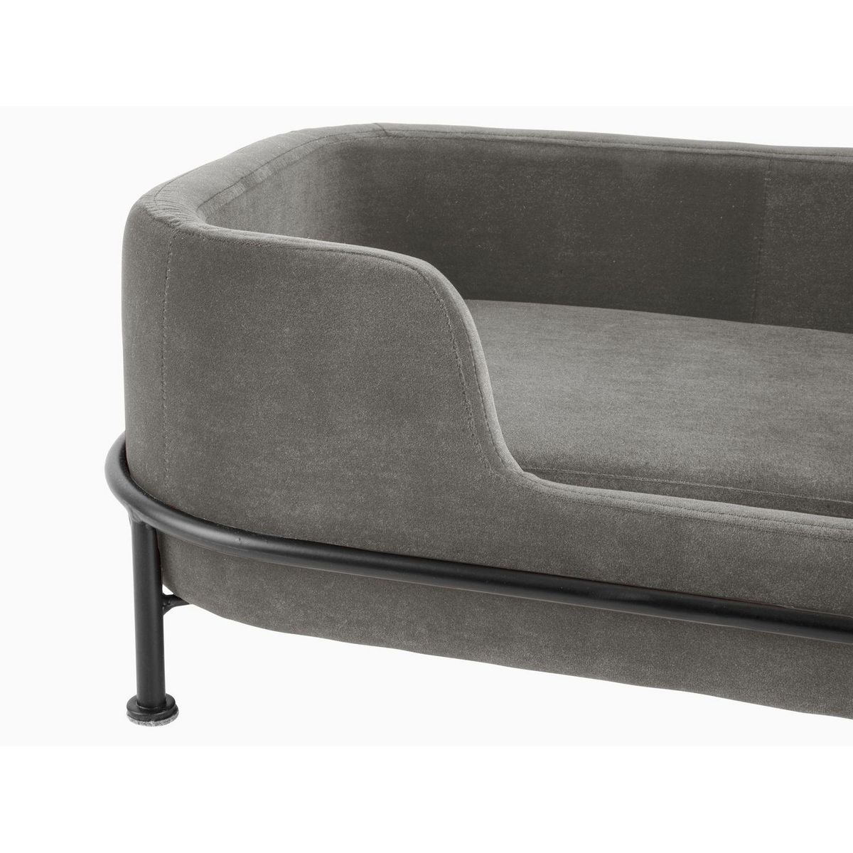 Leitmotiv Panier à chien Puffed effet velours - Gris foncé