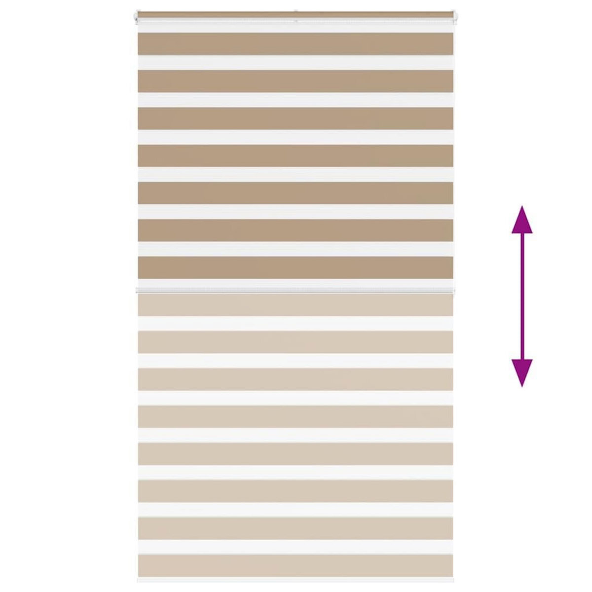 VIDAXL Store zebre marron sable largeur du tissu 115,9 cm polyester