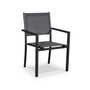 SWEEEK Salon de jardin Capua en aluminium table 150cm, 6 fauteuils en textylène