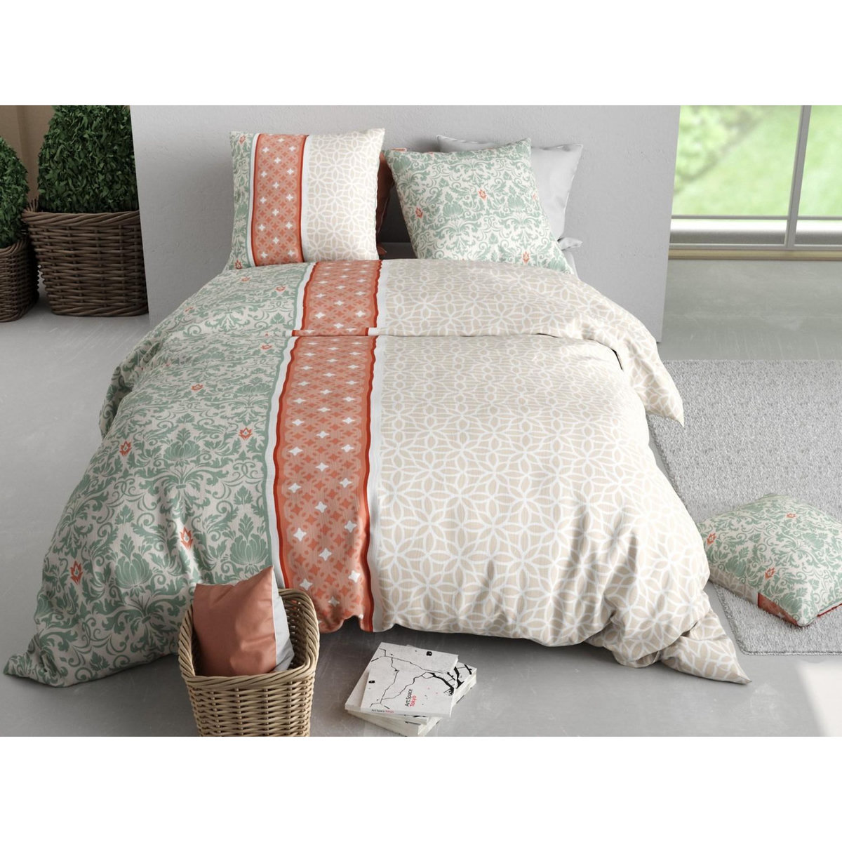 ATELIER DU COTON Parure housse de couette 100% coton 57fils prana