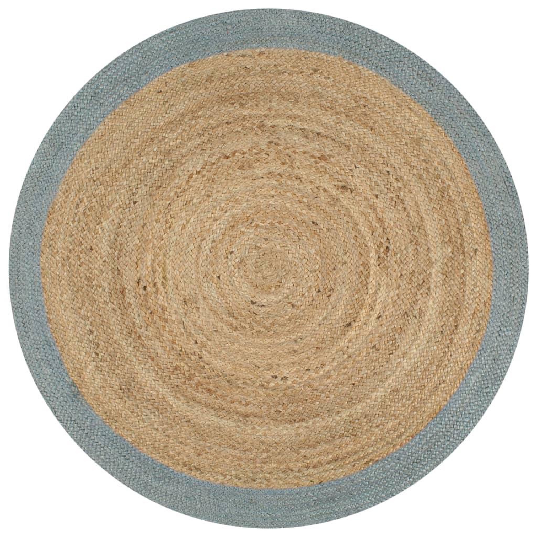 VIDAXL Tapis fait a la main Jute avec bord vert olive 120 cm