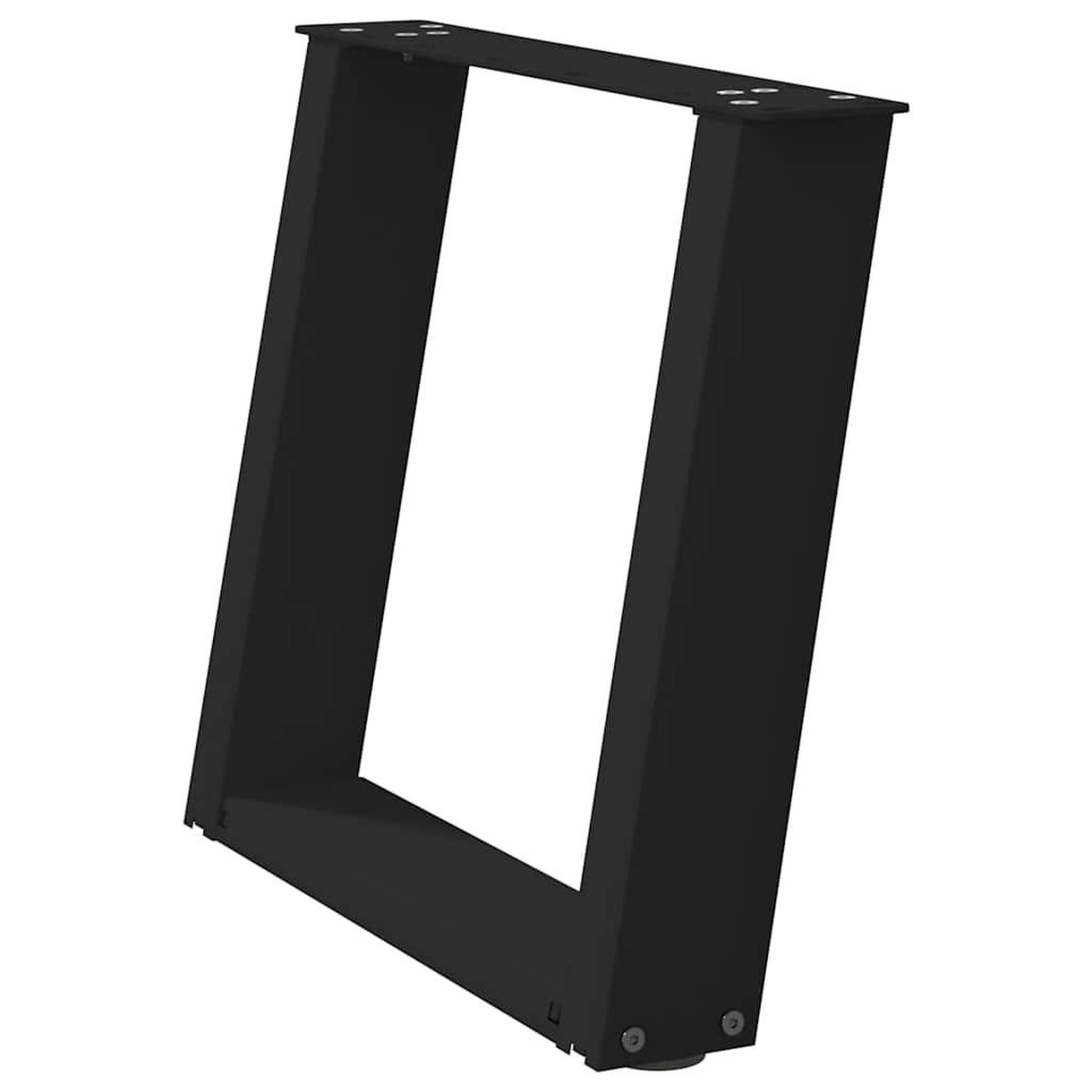 Voir la diapositive 4 : VIDAXL Pieds de table basse forme de U 2 pcs noir 50x(42-43) cm acier