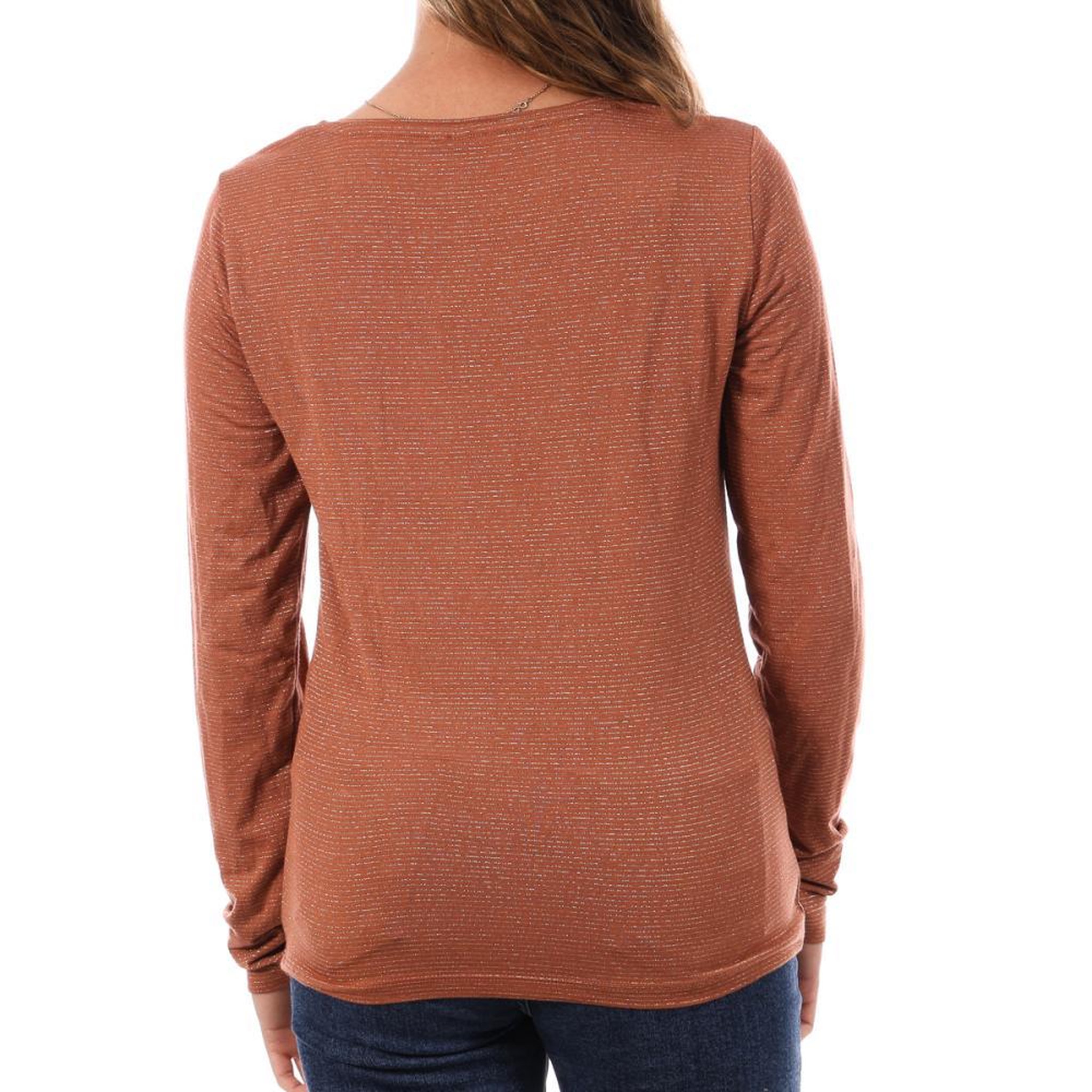 Voir la diapositive 2 : Pieces T-shirt Marron à rayures Femme Pieces Tamara