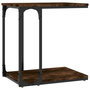 Voir la diapositive 2 : VIDAXL Table d'appoint Chene fume 50x35x52 cm Bois d'ingenierie
